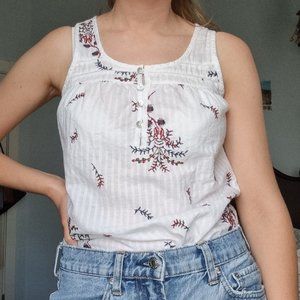 Embroidered Cotton Tank